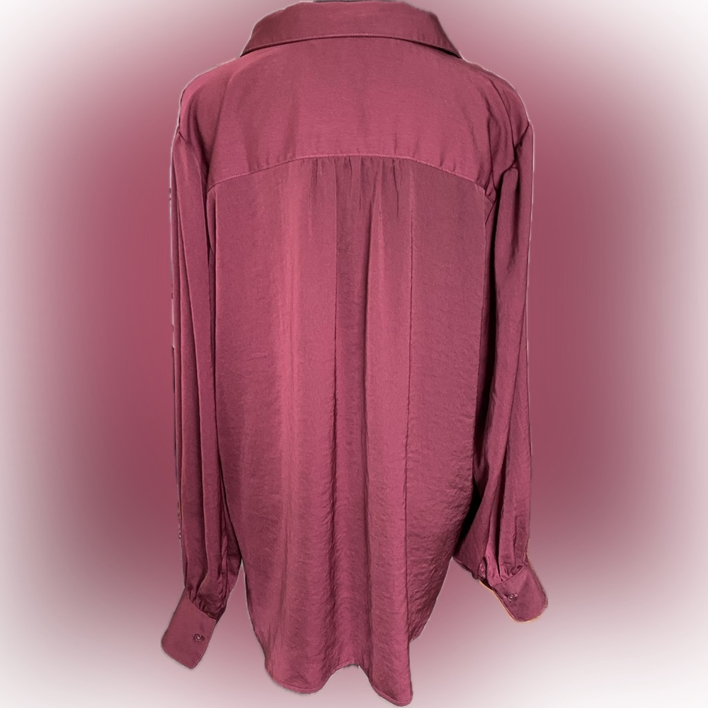 Banana Republic Satin Pullover Split Neck Blouse - Size Large - Picture 4 of 9
